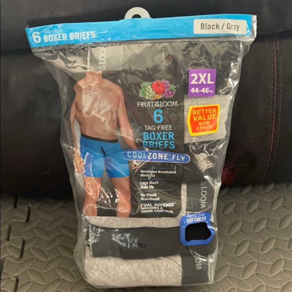Two 6 fruit of the loom boxer briefs